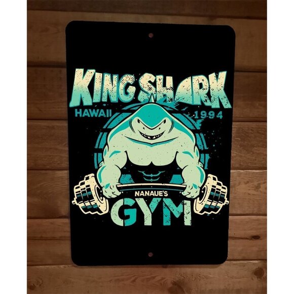 King Shark‎ Gym 8x12 Metal Wall Sign Poster - Picture 1 of 1